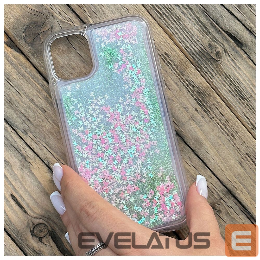 Tagakaaned iLike Apple iPhone 11 Silicone Case Water Glitter Pink