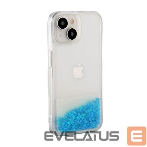 Tagakaaned iLike Apple iPhone 15 Silicone Case Water Glitter Blue