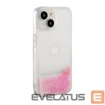 Tagakaaned iLike Apple iPhone 15 Silicone Case Water Glitter Pink