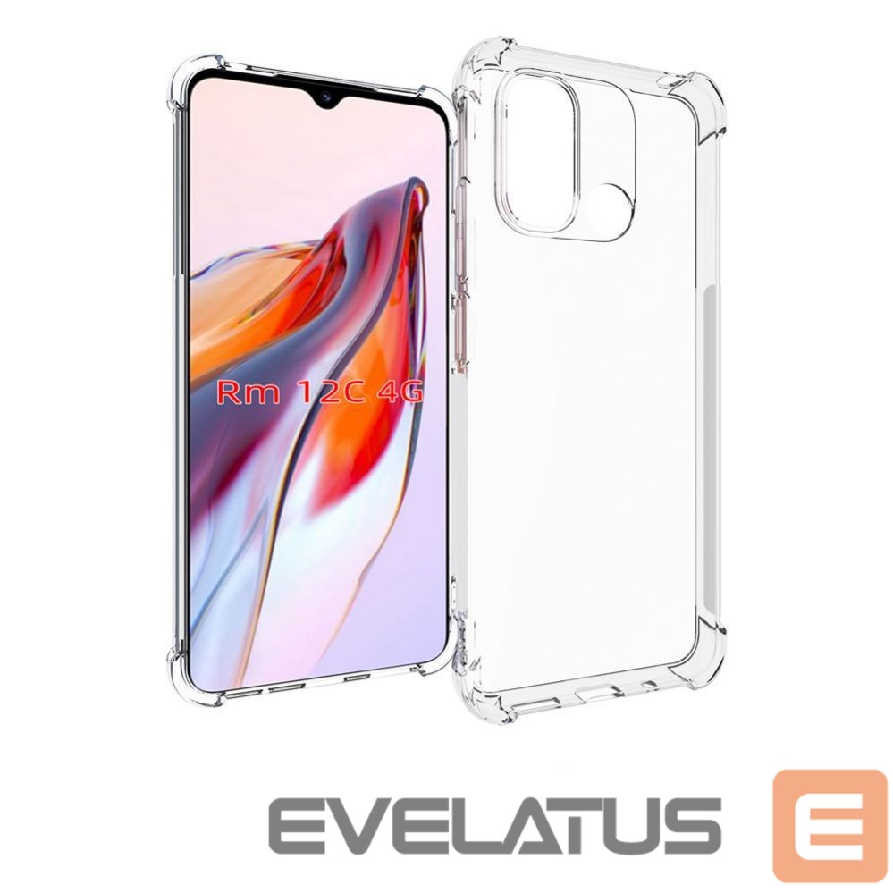 Tagakaaned Evelatus Xiaomi Redmi 12C Military Shockproof Silicone Case Transparent Transparent