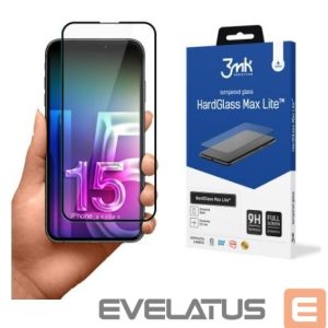 Kaitseklaasid 3MK Apple iPhone 15 Plus HardGlass Max Lite Black