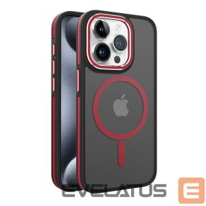 Tagakaaned iLike Apple iPhone 15 Pro Max DUAL METAL FRAME MAGSAFE CASE Red