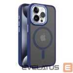 Tagakaaned iLike Apple iPhone 15 Pro Max DUAL METAL FRAME MAGSAFE CASE Blue