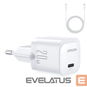 Adaptrid Joyroom  Mini USB C Charger 20W PD with USB C Cable - Lightning Joyroom JR-TCF02 White
