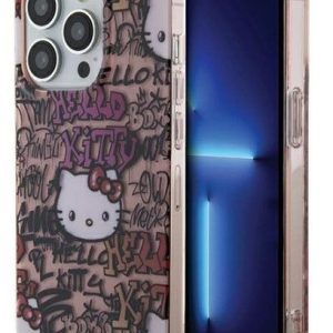 Tagakaaned Hello Kitty Apple iPhone 15 Pro Max 6.7 hardcase IML Tags Graffiti Pink