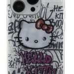 Tagakaaned Hello Kitty Apple iPhone 15 6.1 hardcase IML Kitty On Bricks Graffit White