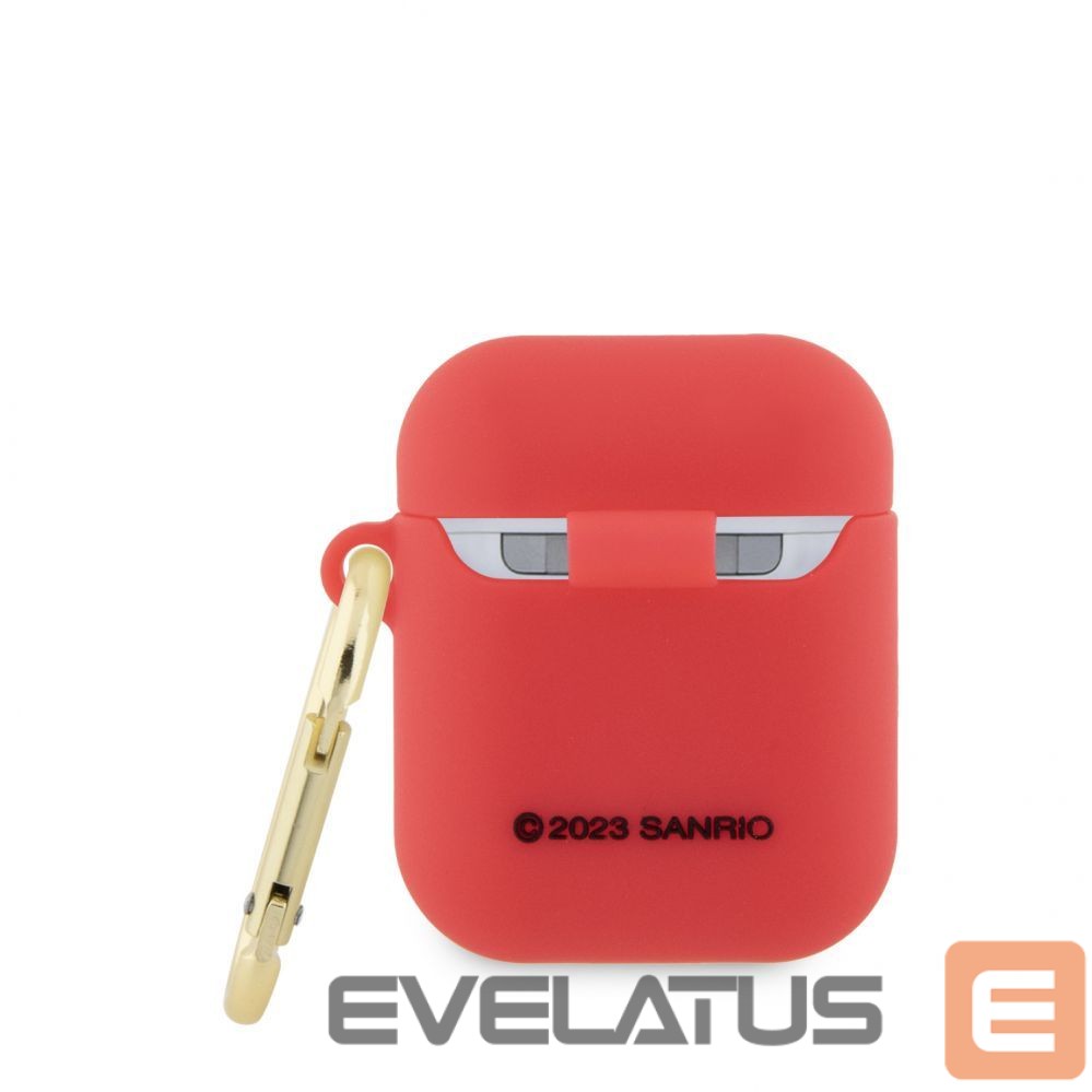 Korpus kõrvaklappidele Hello Kitty Apple Airpods 1/2 cover Silicone 3D Kitty Head Red