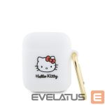 Korpus kõrvaklappidele Hello Kitty Apple Airpods 1/2 cover Silicone 3D Kitty Head White