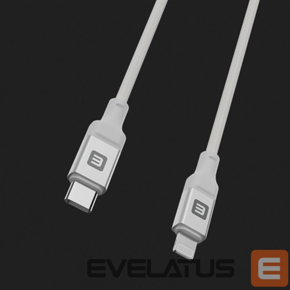 Kaabel Evelatus Evelatus USB C to Lightning Cable 1.2M 60W (MFI09) Aluminum housing braiding White