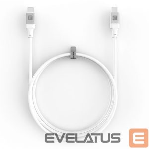 Kaabel Evelatus  Evelatus USB C to C Cable 1.2M 60W / 20V3A Aluminum housing braiding White