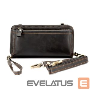 Universaal mobiiltasku Evelatus Universal Leather Zipper Design Wallet Black