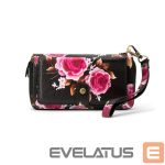 Universaal mobiiltasku Evelatus Universal Wallet Zipper Design Flower Black