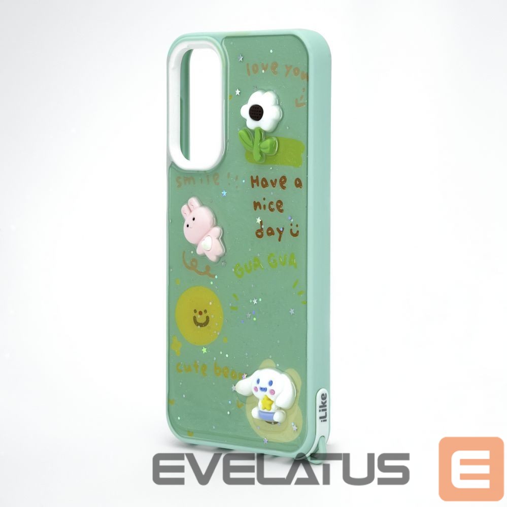 Tagakaaned iLike Samsung Galaxy A15 EPOXY CARTOON COVER Light Green