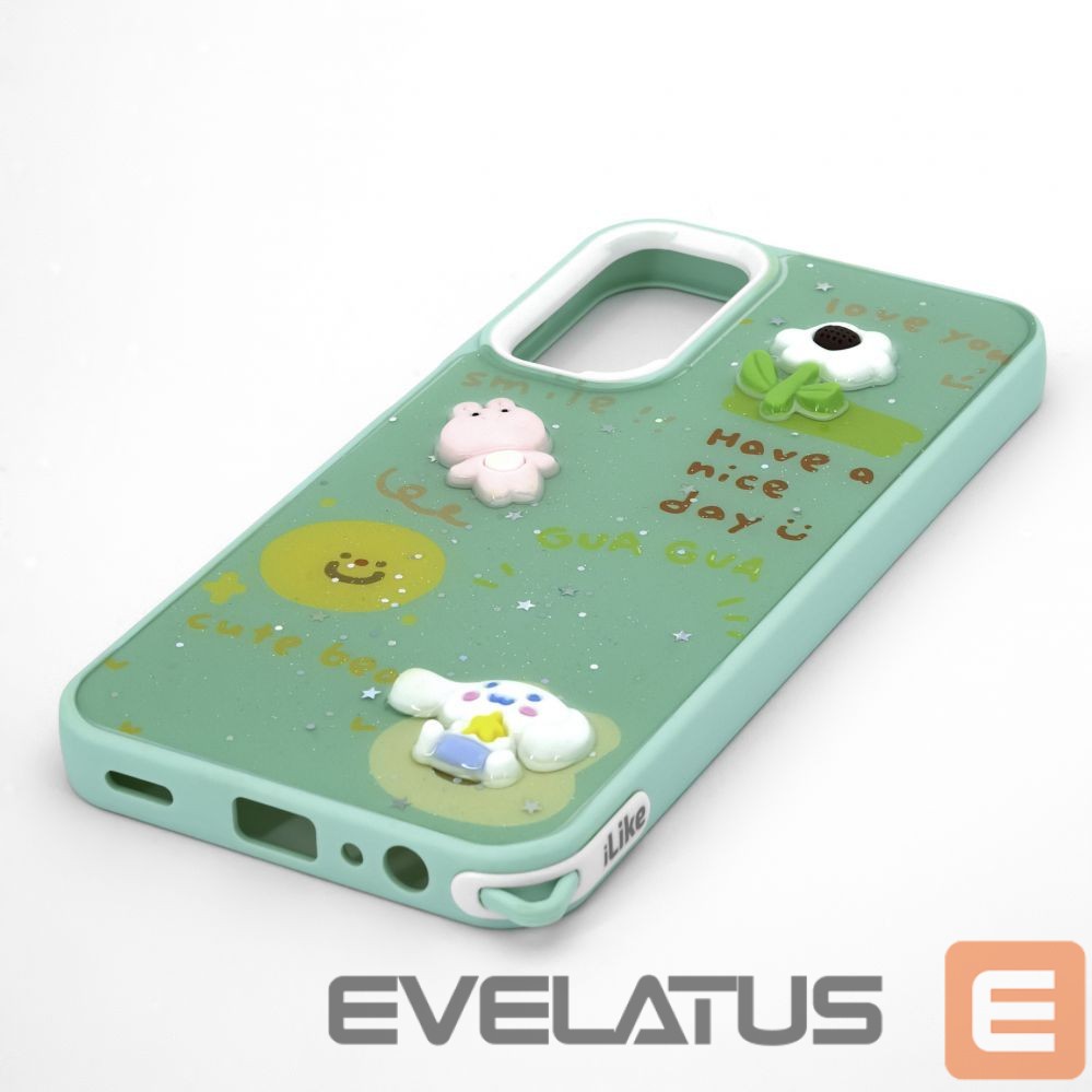 Tagakaaned iLike Samsung Galaxy A15 EPOXY CARTOON COVER Light Green