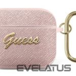 Korpus kõrvaklappidele Guess Apple AirPods 3 cover Saffiano Script Metal Collection case Pink
