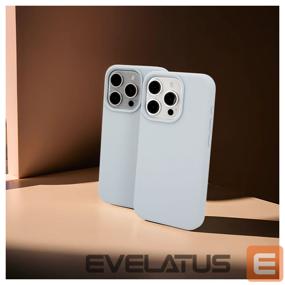 Tagakaaned Evelatus Apple iPhone 15 Pro Max Premium Magsafe Soft Touch Silicone Case New Function Grey Blue