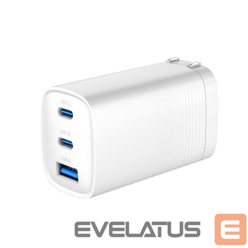 Adaptrid Evelatus 65W Max Fast Charger CN USB-C1/USB-C1/USB-A White