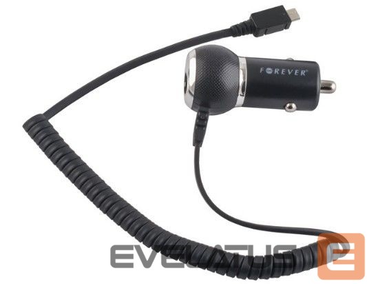 Autolaadijad Forever 1A Compact Design Car Charger Micro USB (Universal) 1,2m Cable Euro CE (EU Blister) Black
