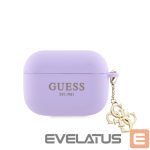Korpus kõrvaklappidele Guess Apple Airpods Pro Case Silicone Classic Logo Gold With 4G Charm Purple