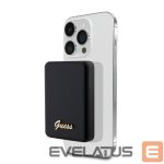 Väline aku Guess  Power Bank 5000mAh 15W MagSafe And Regular Charge With Metal Ssript Logo Black