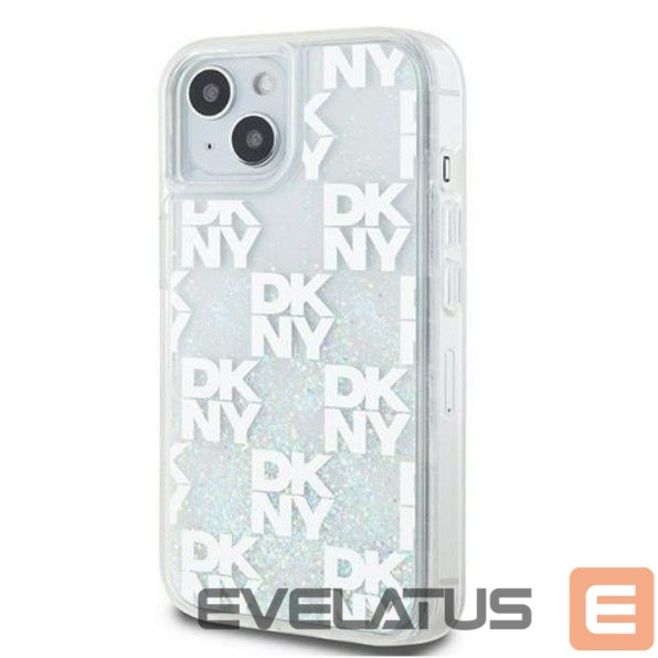 Tagakaaned DKNY Apple iPhone 15 hardcase Liquid Glitter Multilogo White