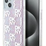 Tagakaaned DKNY Apple iPhone 15 hardcase Liquid Glitter Multilogo Pink
