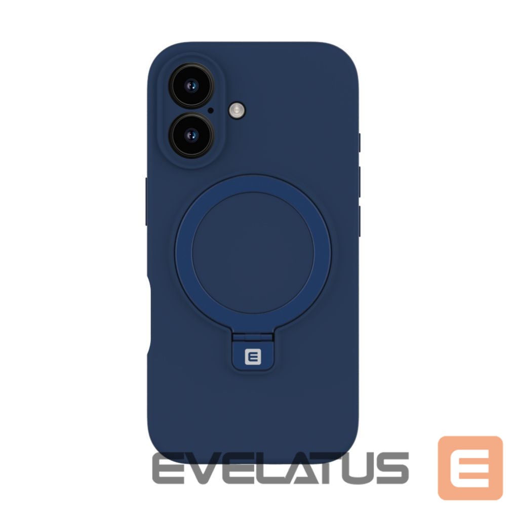 Tagakaaned Evelatus Apple iPhone 16 Premium Magsafe with Stand Soft Touch Silicone Case Dark Blue