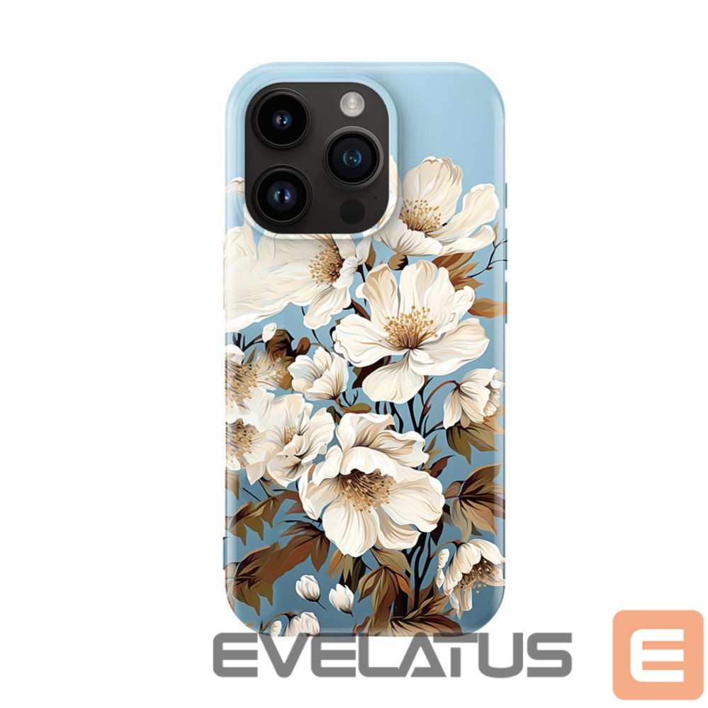 Tagakaaned Evelatus Apple iPhone 16 Pro Max Slim Shell with Magsafe customized print design Flower Blue