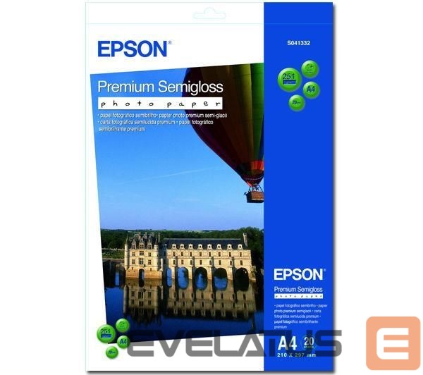 Kontoritarbed EPSON Premium Semigloss Photo Paper, DIN A4, 251g/m², 20 Sheets A4