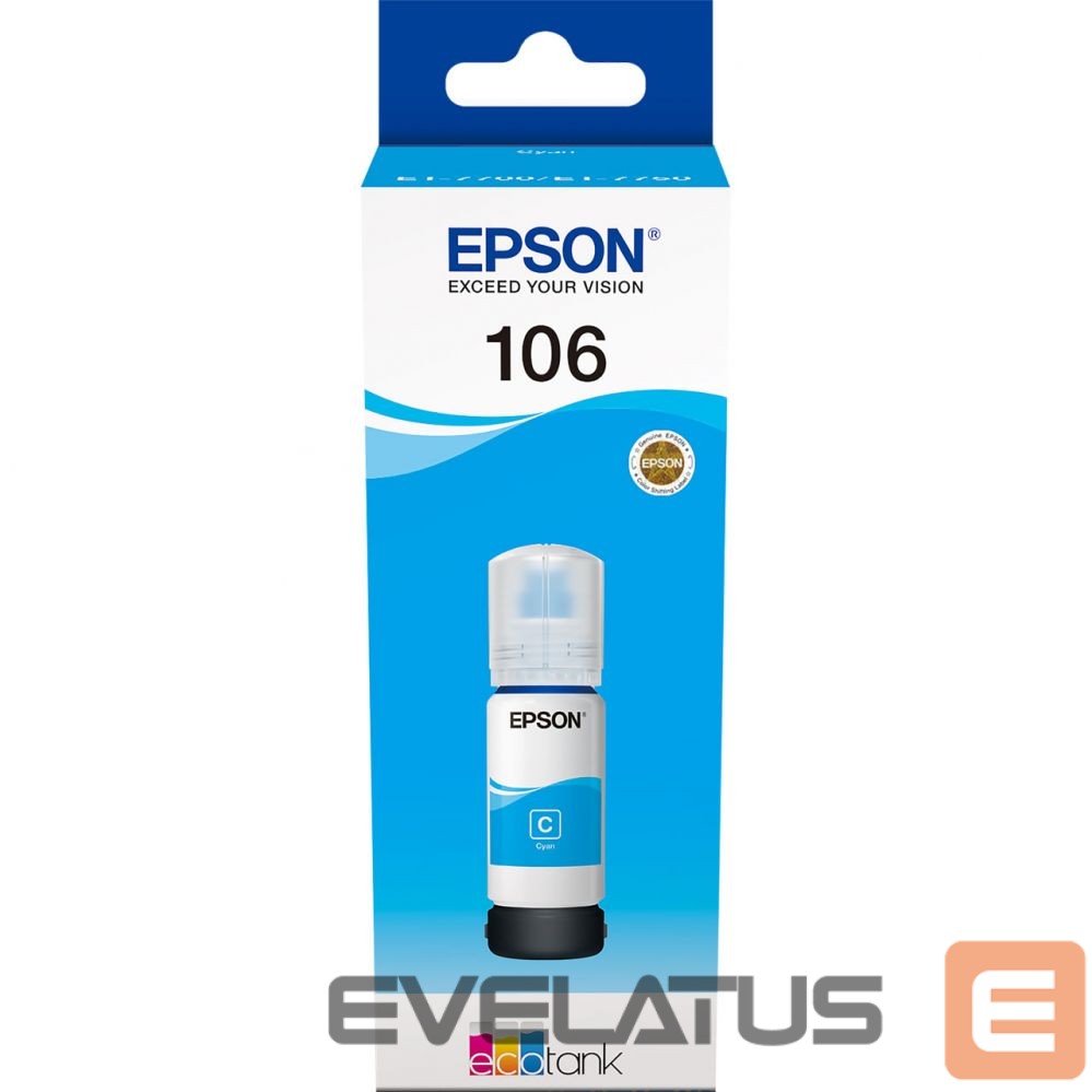 Tarvikud ja tarvikud EPSON Ecotank 106 Ink Bottle, Cyan