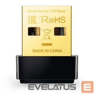 Kaabel TP-Link  Dual Band USB 2.0 Adapter Archer T2U Nano 2.4GHz/5GHz, 802.11ac, 200+433 Mbps 