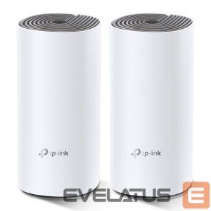 Ruuterid TP-Link  C1200 Whole Home Mesh Wi-Fi System Deco E4 (2-pack)	 802.11ac, 867+300 Mbit/s, 10/100 Mbit/s, Ethernet LAN (RJ-45) ports 2, Mesh Support Yes, MU-MiMO Yes, Antenna type 2xInternal 