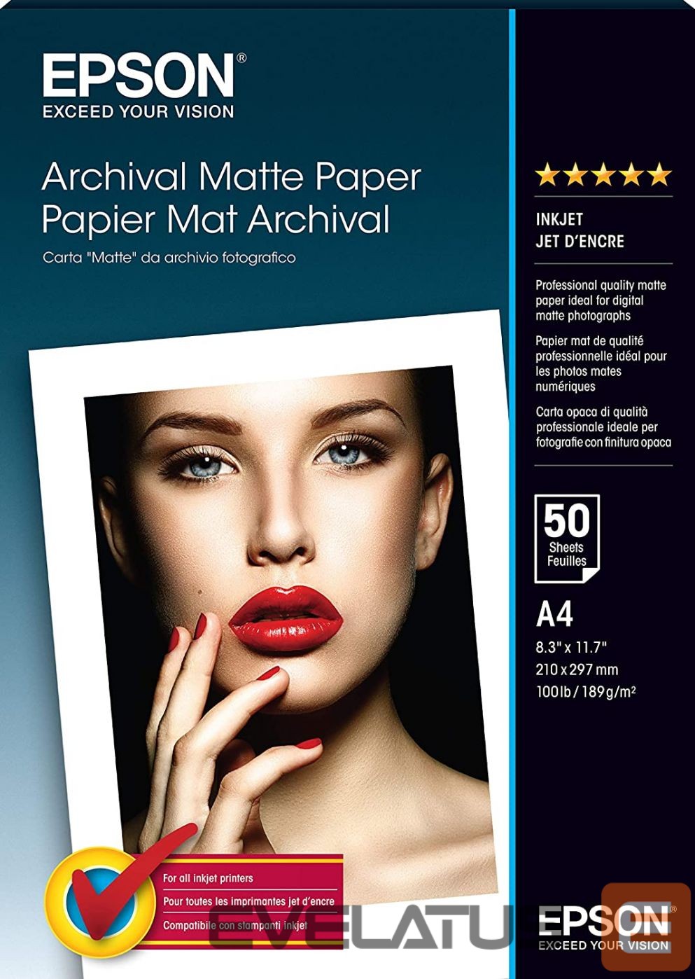 Kontoritarbed EPSON Archival Matte Paper - A4 - 50 Sheets A4