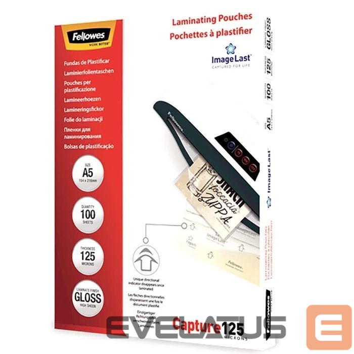 Kontoritarbed Fellowes Laminating Pouch PREMIUM ImageLast 125 µ, 216x303 mm - A4, 100 pcs