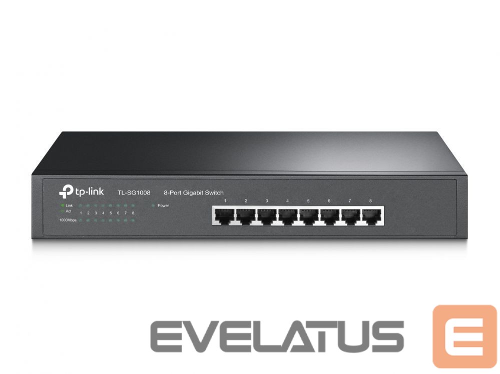 Server – muud tarvikud TP-Link 8-Port Gigabit Switch TL-SG1008 10/100/1000 Mbps (RJ-45), Unmanaged, Desktop/Rackmountable, Ethernet LAN (RJ-45) ports 8