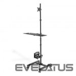Kontoritarbed Digitus  Mobile workstation with individual height adjustment 	DA-90374, 17-32 ", Monitor Mount, PC Holder, Black