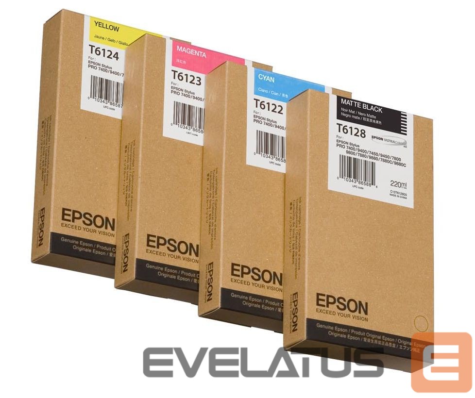 Tarvikud ja tarvikud EPSON T612200 Ink cartrige, Cyan, Singlepack, 220 ml