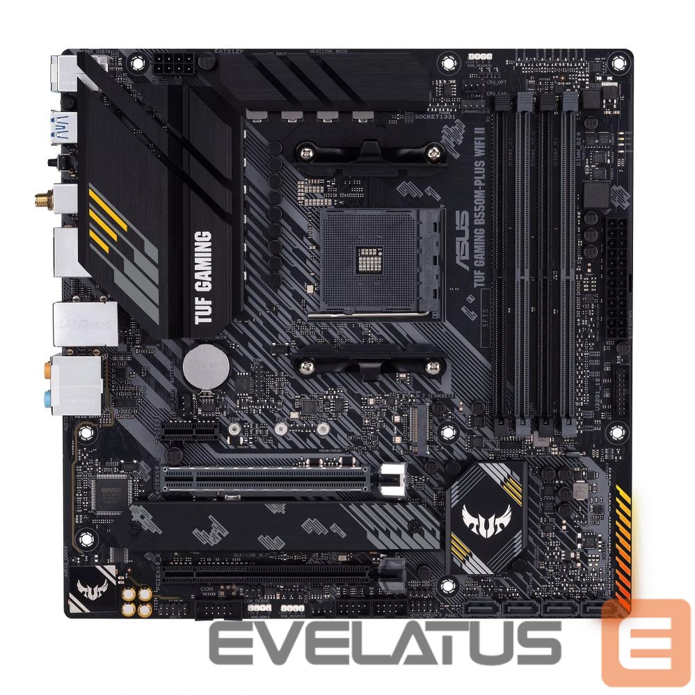 Intel protsessori emaplaat Asus TUF GAMING B550M-PLUS WIFI II Processor family AMD, Processor socket AM4, DDR4, Memory slots 4, Chipset B550, microATX