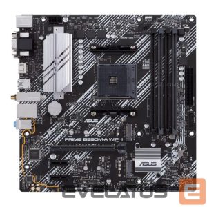 Intel protsessori emaplaat Asus  PRIME B550M-A WIFI II Processor family AMD, Processor socket AM4, DDR4 DIMM, Memory slots 4, Supported hard disk drive interfaces 	SATA, M.2, Number of SATA connectors 4, Chipset AMD B550, microATX 