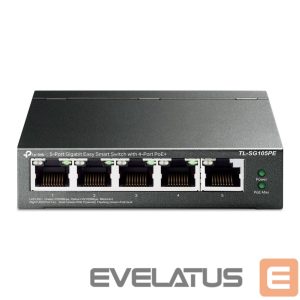 Server – muud tarvikud TP-Link  Switch TL-SG105PE Unmanaged, Desktop, 10/100/1000 Mbit/s, Ethernet LAN (RJ-45) ports 5, PoE+ ports quantity 4, Power supply type External 