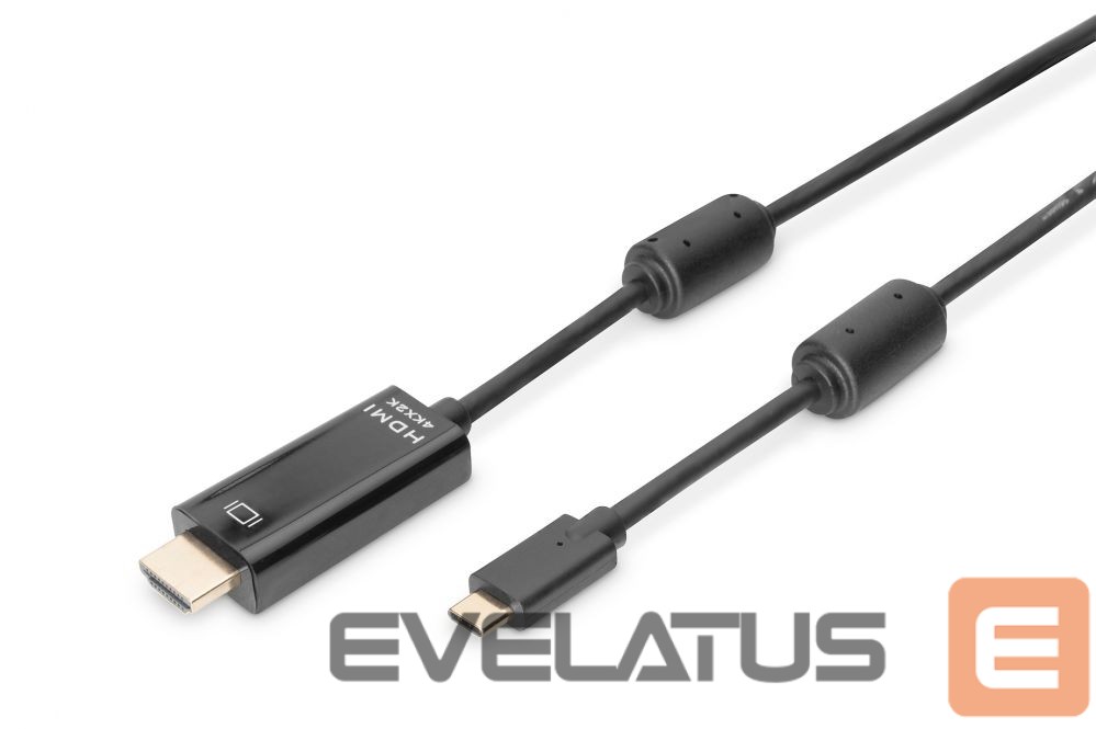 Kaabel Digitus USB Type-C adapter cable, Type-C to HDMI A M/M, 2.0m, 4K/60Hz, 18GB, bl, gold