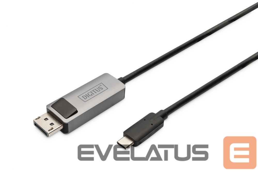 Kaabel Digitus Bi-directional Adapter Cable DB-300334-020-S 2 m, Black, Display Port, USB-C