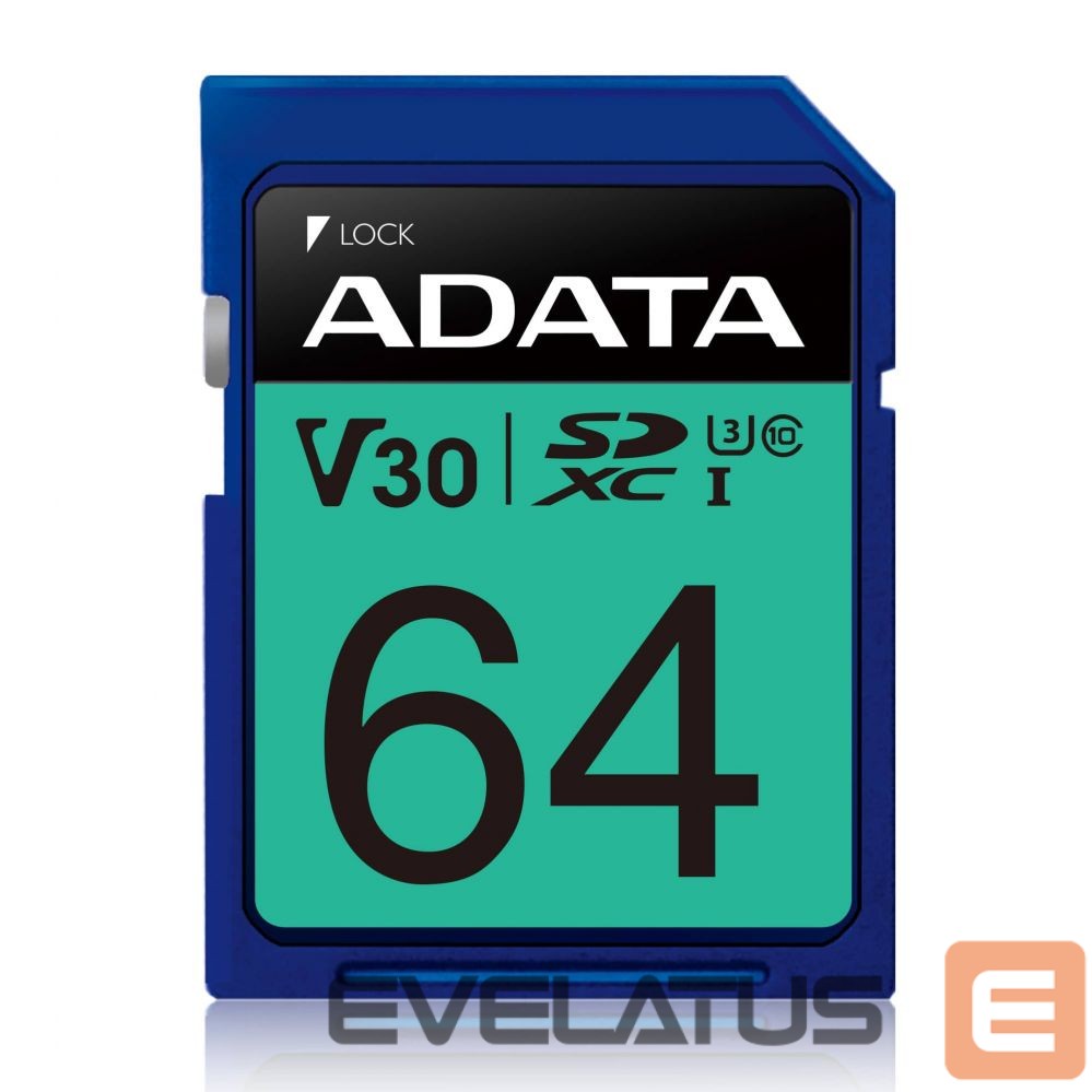 Mälukaardid ADATA Premier Pro UHS-I SDXC 64 GB Flash memory class 10