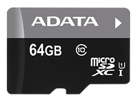 Mälukaardid ADATA  ADATA 64GB Micro SDXC V10 85MB/s + Ad. 