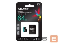 Mälukaardid ADATA  ADATA 64GB Micro SDXC UHS-I U3 V30S + Ad