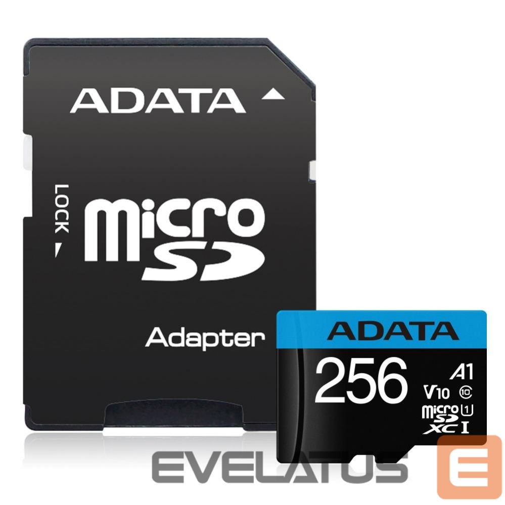 Muu arvutitarvik ADATA MEMORY MICRO SDXC 256GB W/AD./AUSDX256GUICL10A1-RA1