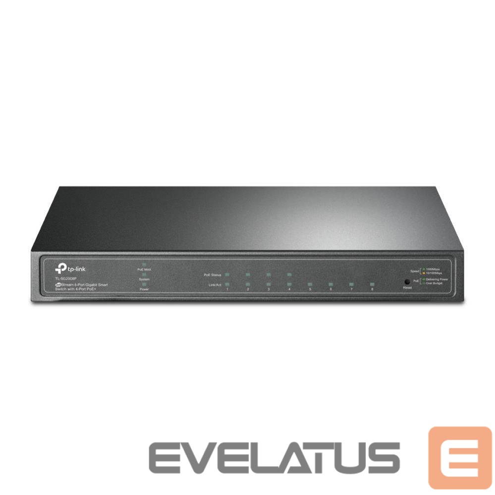 Võrgulülitid TP-Link Switch||TL-SG2008P|Type L2+|Desktop/pedestal|8x10Base-T / 100Base-TX / 1000Base-T|PoE+ ports 4|62 Watts|TL-SG2008P