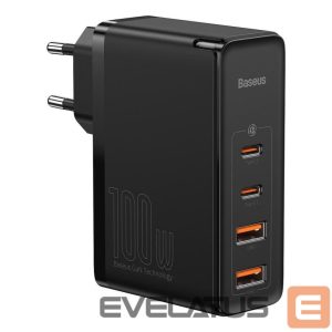 Laadijad ja juhtmed Baseus  MOBILE CHARGER WALL 2C+2U 100W/BLACK CCGAN2P-L01 
