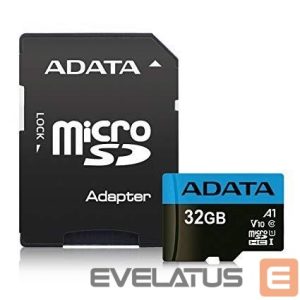 Muu arvutitarvik ADATA  MEMORY MICRO SDHC 32GB W/ADAP./AUSDH32GUICL10A1-RA1 