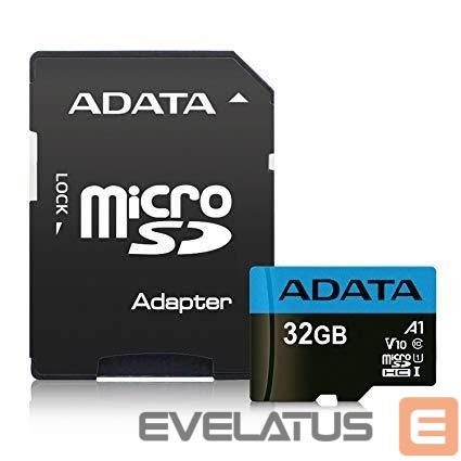 Muu arvutitarvik ADATA MEMORY MICRO SDHC 32GB W/ADAP./AUSDH32GUICL10A1-RA1
